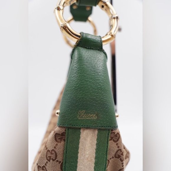 Gucci GG Bamboo Ring Hobo-green & beige - Picture 9 of 15